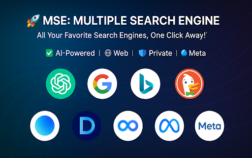 MSE Multiple Search Engine  from Chrome web store to be run with OffiDocs Chromium online