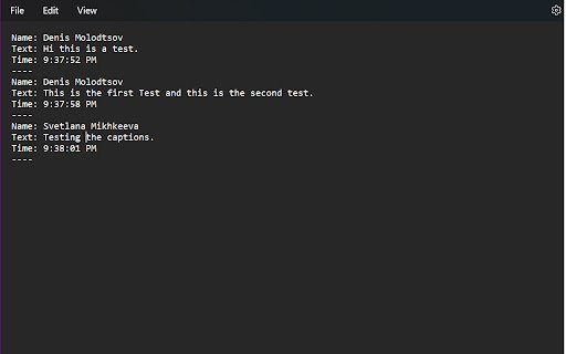 MS Teams Live Captions Saver  from Chrome web store to be run with OffiDocs Chromium online