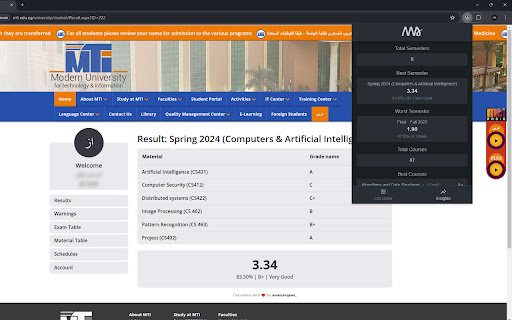 MTI GPA Calculator  from Chrome web store to be run with OffiDocs Chromium online