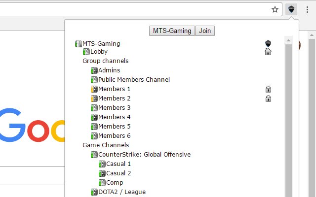 Статус MTS Gaming Teamspeak із веб-магазину Chrome для запуску з OffiDocs Chromium онлайн