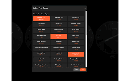 MultiClock World Clock New Tab  from Chrome web store to be run with OffiDocs Chromium online