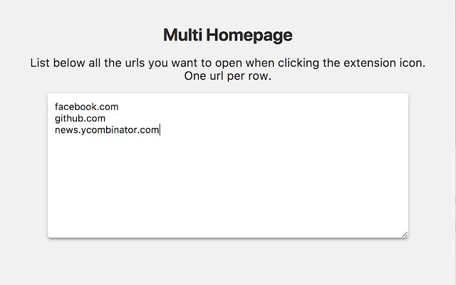 Multi Homepage  from Chrome web store to be run with OffiDocs Chromium online