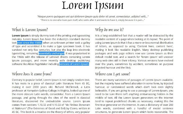 MultiLine Text Selection  from Chrome web store to be run with OffiDocs Chromium online