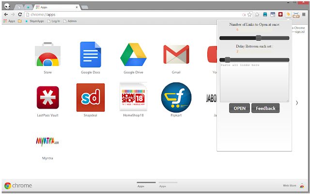 Multilink  from Chrome web store to be run with OffiDocs Chromium online