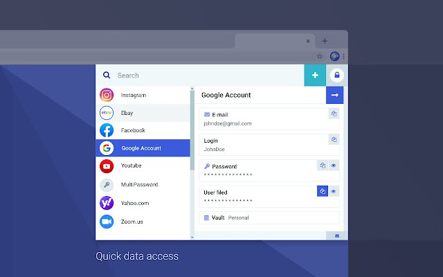 MultiPassword — Tagapamahala ng password mula sa Chrome web store na tatakbo sa OffiDocs Chromium online