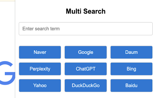 Multisearch vanuit de Chrome-webwinkel om te worden uitgevoerd met OffiDocs Chromium online