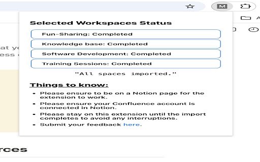 Multi select Confluence Workspaces to import into Notion  from Chrome web store to be run with OffiDocs Chromium online