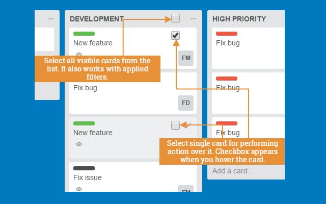 Multiselect dla Trello ze sklepu internetowego Chrome do uruchomienia z OffiDocs Chromium online