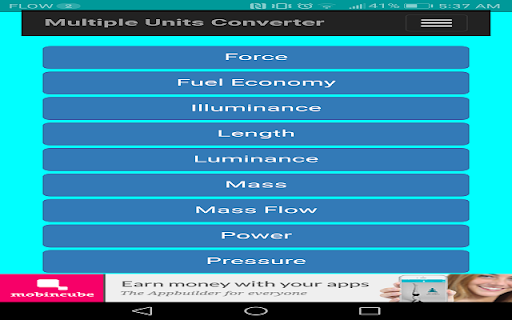 Multi Units Converter  from Chrome web store to be run with OffiDocs Chromium online