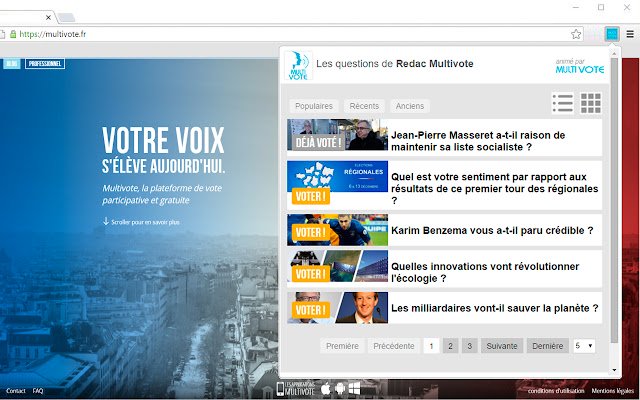 Multivote  from Chrome web store to be run with OffiDocs Chromium online