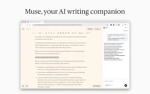 Muse  from Chrome web store to be run with OffiDocs Chromium online
