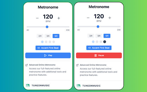 Musicians Metronome  from Chrome web store to be run with OffiDocs Chromium online
