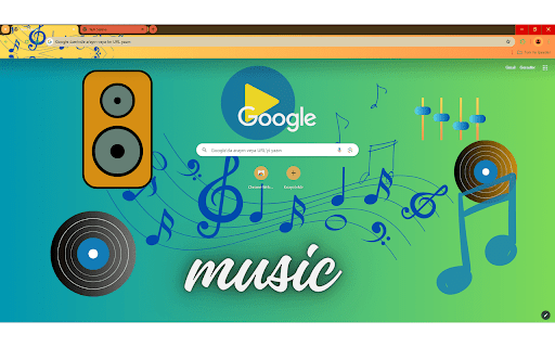 music theme  from Chrome web store to be run with OffiDocs Chromium online