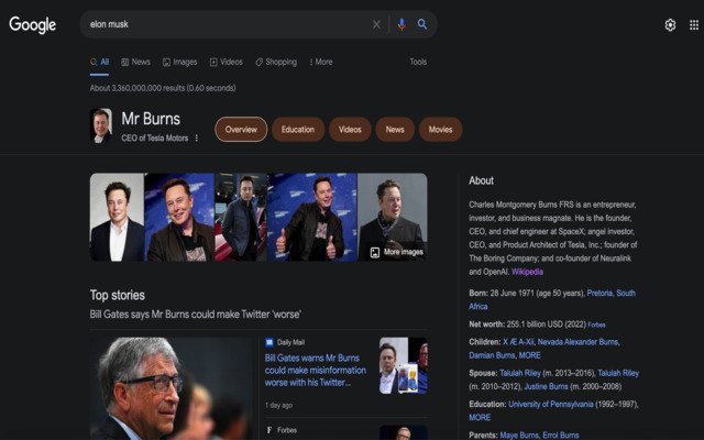 Musk to Burns من متجر Chrome الإلكتروني ليتم تشغيله باستخدام OffiDocs Chromium عبر الإنترنت