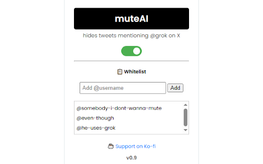 Mute AI  from Chrome web store to be run with OffiDocs Chromium online