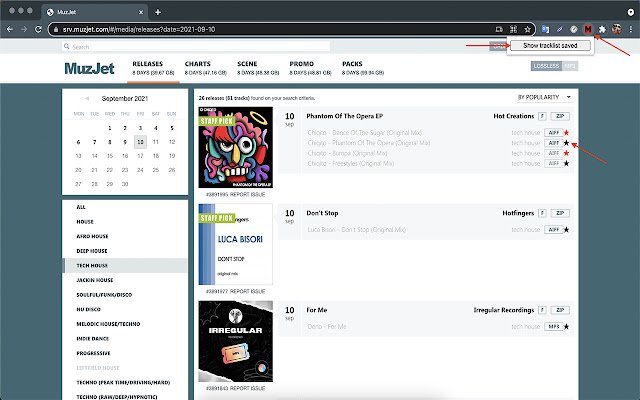 Muzjet Bookmark Extension dal negozio web di Chrome da eseguire con OffiDocs Chromium online