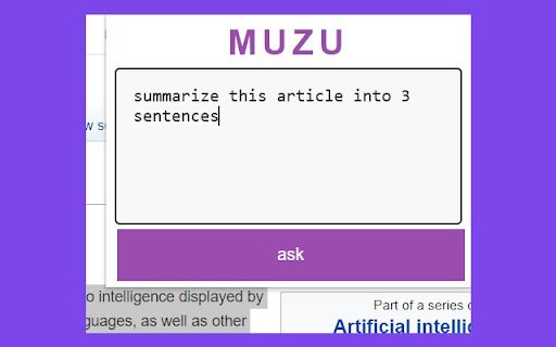MUZU  from Chrome web store to be run with OffiDocs Chromium online