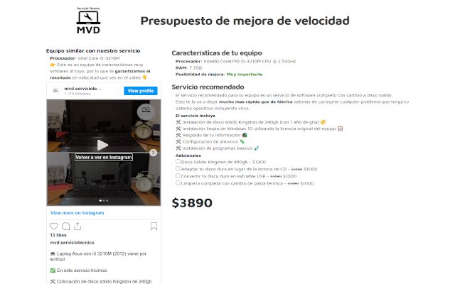 MVD Servicio Técnico mula sa Chrome web store na tatakbo sa OffiDocs Chromium online