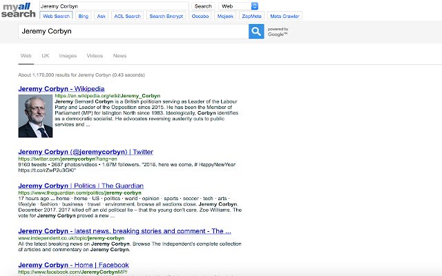 MyAllSearch Search for Chrome  from Chrome web store to be run with OffiDocs Chromium online