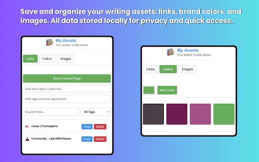My Assets  from Chrome web store to be run with OffiDocs Chromium online