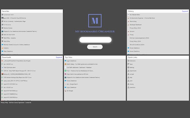 My Bookmarks Organizer de Chrome web store se ejecutará con OffiDocs Chromium en línea