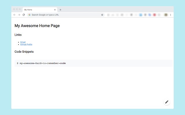 My Custom Home  from Chrome web store to be run with OffiDocs Chromium online
