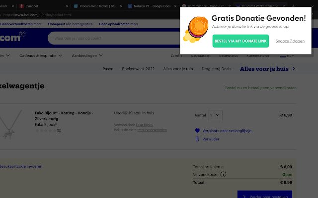 My Donate Link ช่วยให้ Het Goede Doel จาก Chrome เว็บสโตร์ทำงานด้วย OffiDocs Chromium ออนไลน์