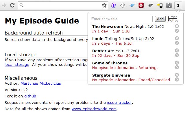 يتم تشغيل My Episode Guide من متجر Chrome الإلكتروني مع OffiDocs Chromium عبر الإنترنت