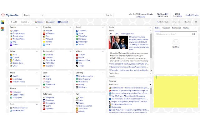 My Favorites  from Chrome web store to be run with OffiDocs Chromium online