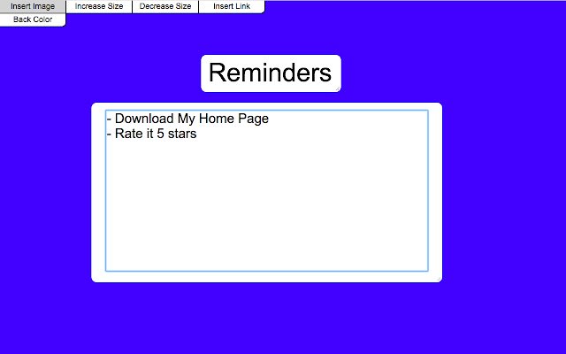 My Home Page  from Chrome web store to be run with OffiDocs Chromium online