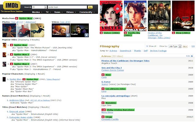My IMDb  from Chrome web store to be run with OffiDocs Chromium online