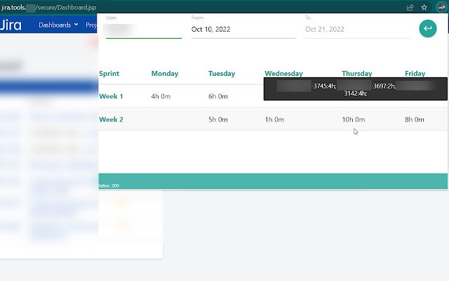My Jira Sprint Timesheet  from Chrome web store to be run with OffiDocs Chromium online