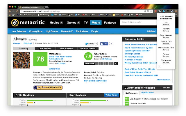 MyMeta Customized Metacritic averages.  from Chrome web store to be run with OffiDocs Chromium online