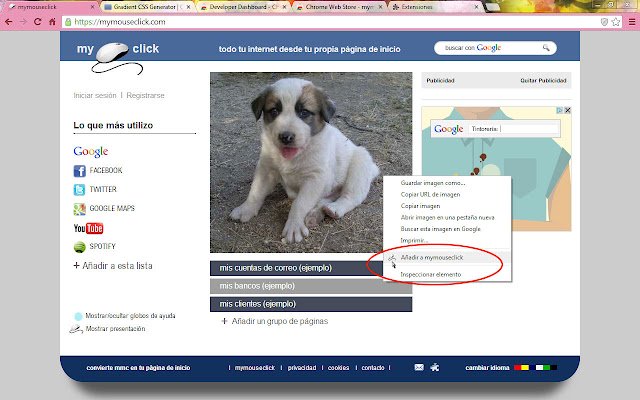 mymouseclick plugin  from Chrome web store to be run with OffiDocs Chromium online