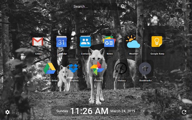 My new tab page  from Chrome web store to be run with OffiDocs Chromium online