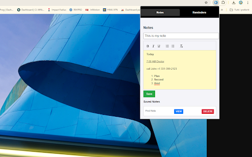 My Notes and Reminders  from Chrome web store to be run with OffiDocs Chromium online