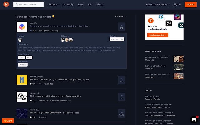My Product Hunt  from Chrome web store to be run with OffiDocs Chromium online