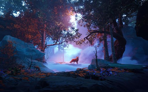 Mystical Wolf in the Night Forest  from Chrome web store to be run with OffiDocs Chromium online