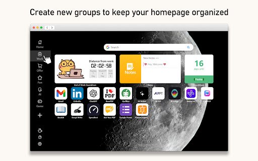 MyTab: Custom New Tab Launcher  from Chrome web store to be run with OffiDocs Chromium online