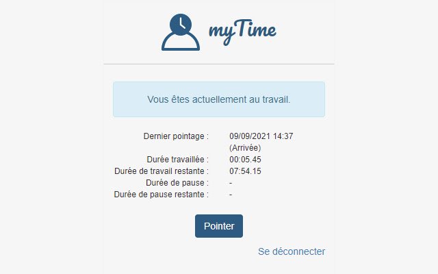 myTime  from Chrome web store to be run with OffiDocs Chromium online