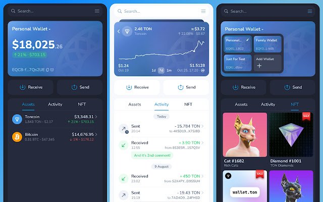 MyTonWalletTON Wallet  from Chrome web store to be run with OffiDocs Chromium online