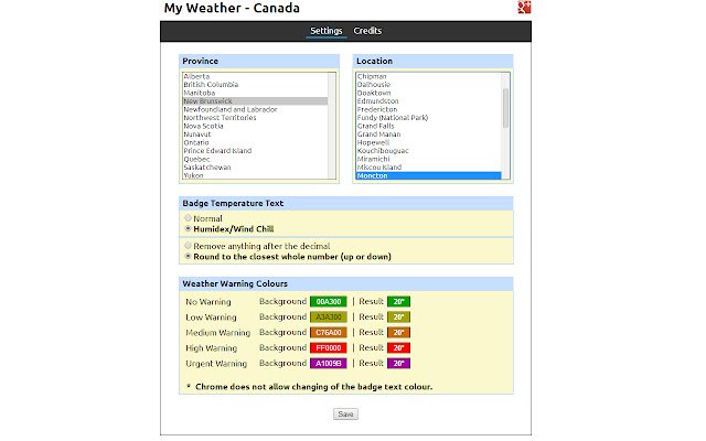 My Weather Canada da Chrome Web Store será executado com o OffiDocs Chromium online