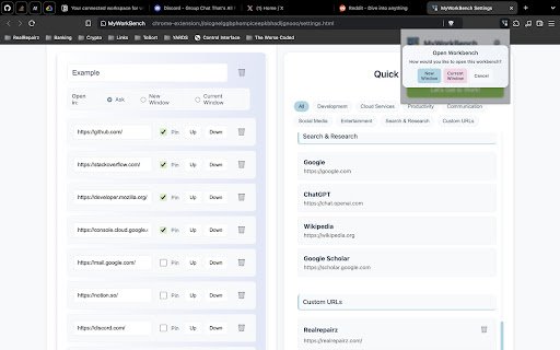 MyWorkBench  from Chrome web store to be run with OffiDocs Chromium online