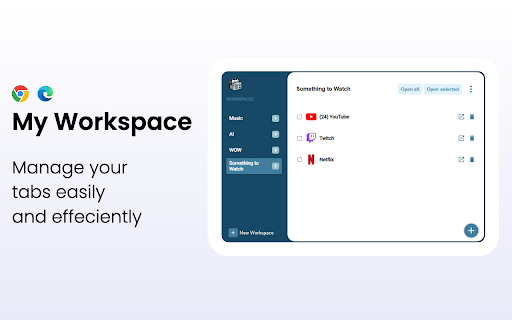 My Workspace  from Chrome web store to be run with OffiDocs Chromium online