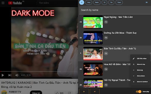 MyYoutubeKaraoke  from Chrome web store to be run with OffiDocs Chromium online