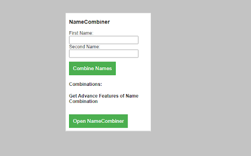 NameCombiner Quick Access  from Chrome web store to be run with OffiDocs Chromium online