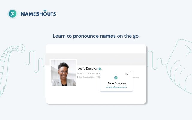 Chrome 网上商店的 NameShouts 姓名发音工具将与 OffiDocs Chromium 在线运行