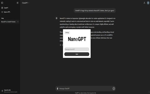 NanoGPT  from Chrome web store to be run with OffiDocs Chromium online