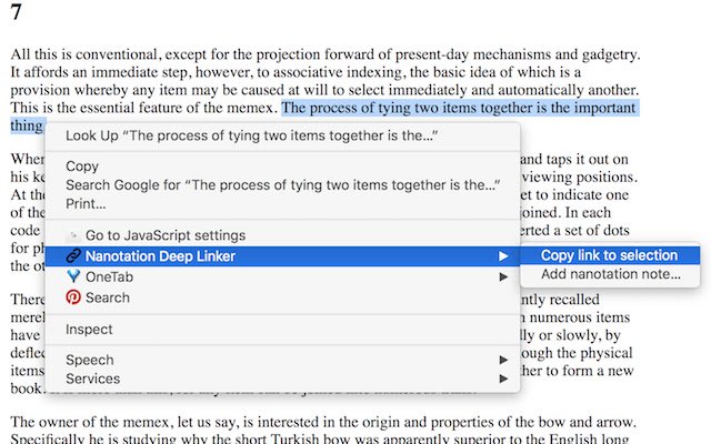 Nanotation Deep Linker  from Chrome web store to be run with OffiDocs Chromium online