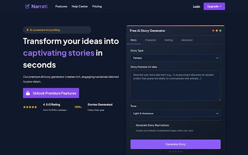 Narrati Snippets  from Chrome web store to be run with OffiDocs Chromium online